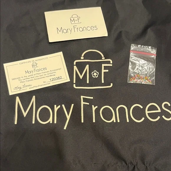 Mary Frances Princess Black Clutch with Jewel and Floral Authentic - Picture 9 of 9